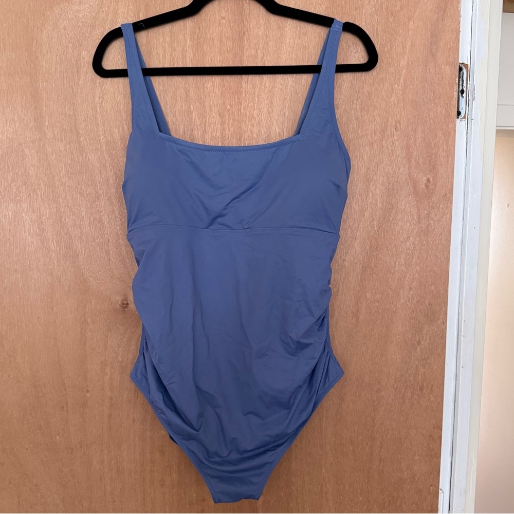 GAP One-Piece Maternity Swimsuit in Dusty Blue